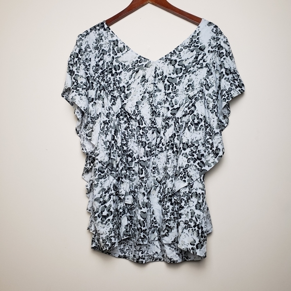 KORI America Ruched Ruffle Blouse - Picture 2 of 9
